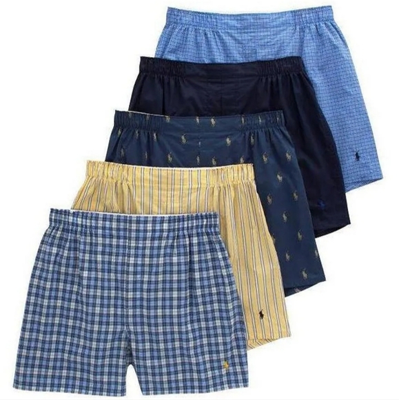 NIB Polo Ralph Lauren 5-Pack Classic Fit Cotton Woven Boxers, Size XXLarge - Picture 1 of 9